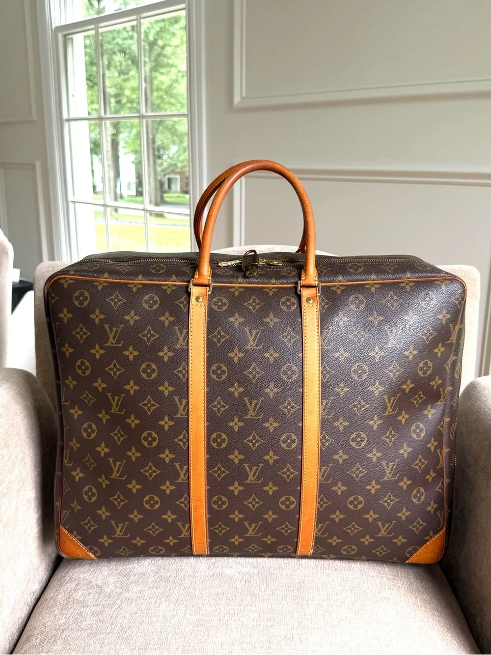 Authentic Louis Vuitton Sirius 50 travel bag monogram brown canvas unisex M41406